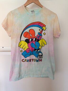2024 Cavetown Band T-Shirt Tie-Dye Unisex Adult Small Cartoon Rainbow Drawing